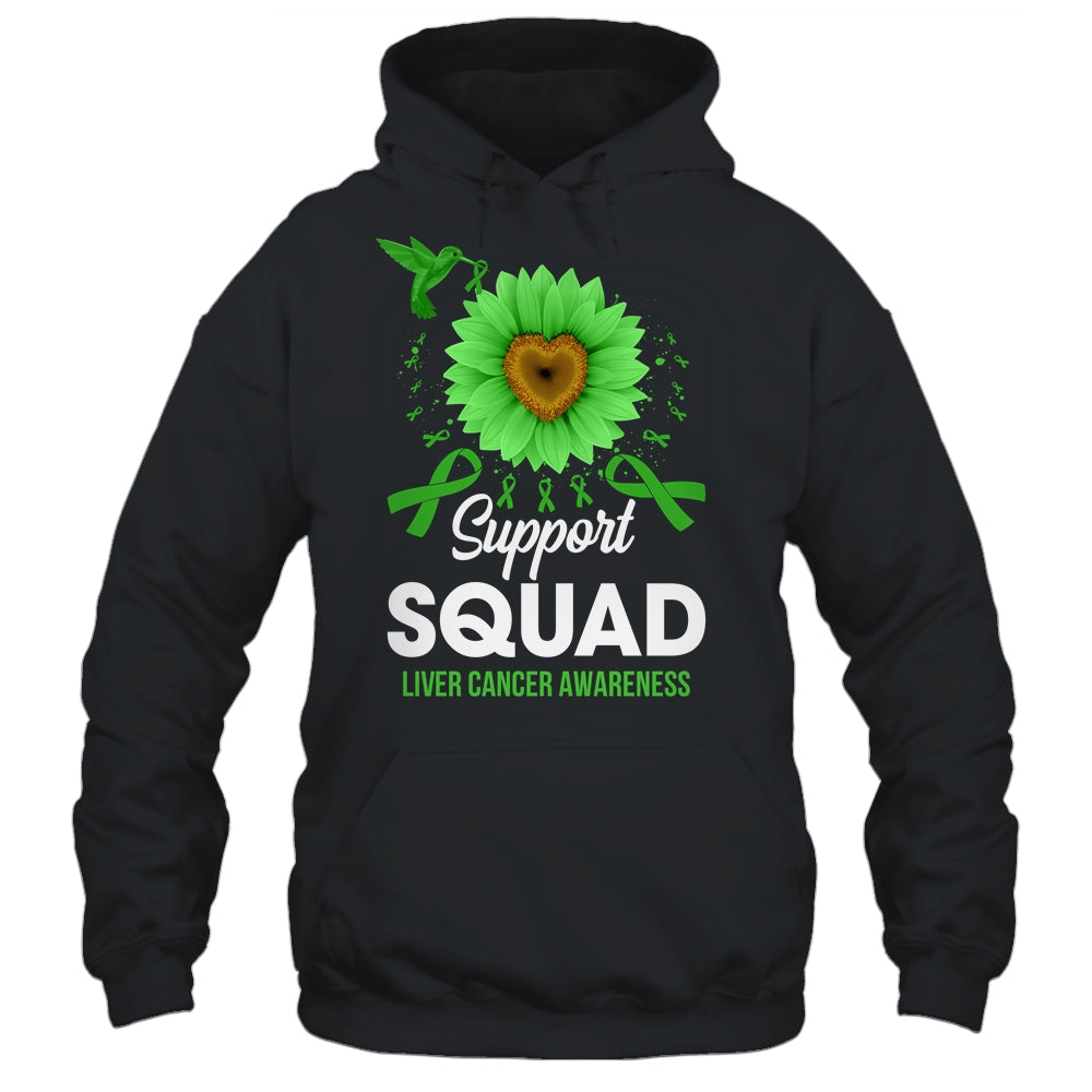 Support Squad Liver Cancer Awareness Sunflower Hummingbird Shirt & Tank Top | teecentury