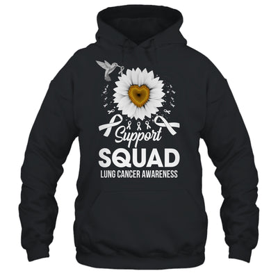 Support Squad Lung Cancer Awareness Sunflower Hummingbird Shirt & Tank Top | teecentury