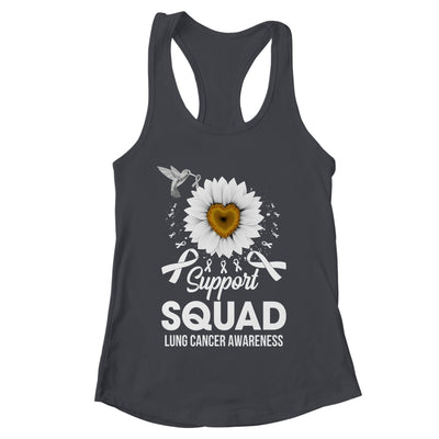 Support Squad Lung Cancer Awareness Sunflower Hummingbird Shirt & Tank Top | teecentury