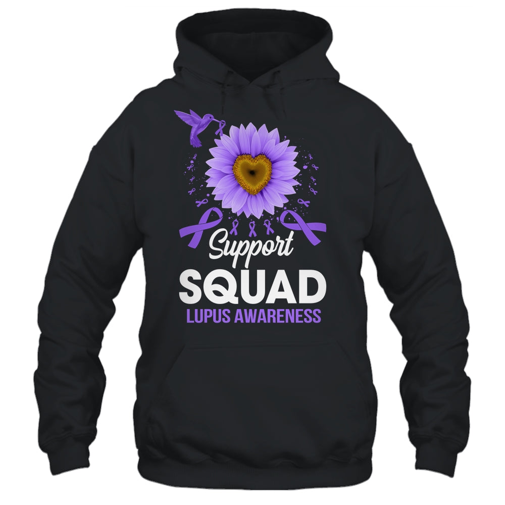 Support Squad Lupus Awareness Sunflower Hummingbird Shirt & Tank Top | teecentury