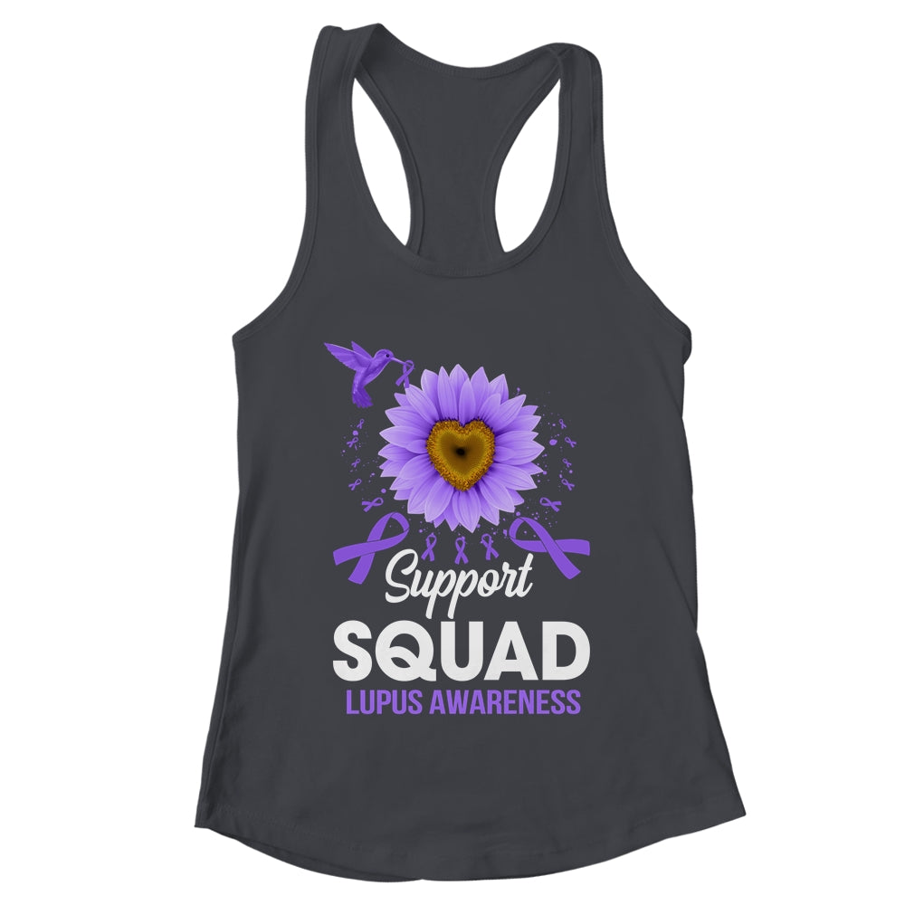 Support Squad Lupus Awareness Sunflower Hummingbird Shirt & Tank Top | teecentury