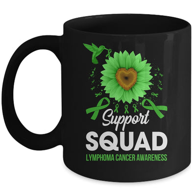 Support Squad Lymphoma Cancer Awareness Sunflower Hummingbird Mug | teecentury