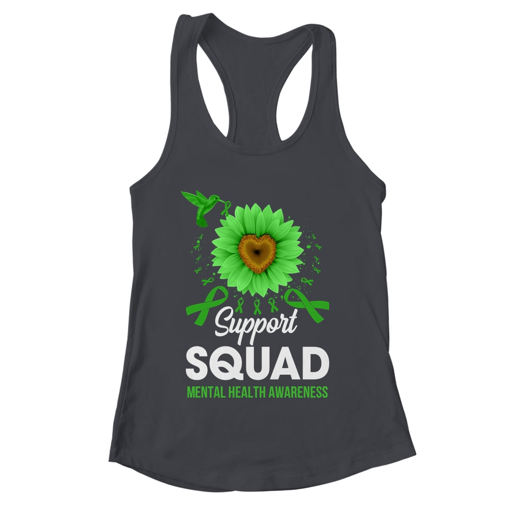 Support Squad Mental Health Awareness Sunflower Hummingbird Shirt & Tank Top | teecentury