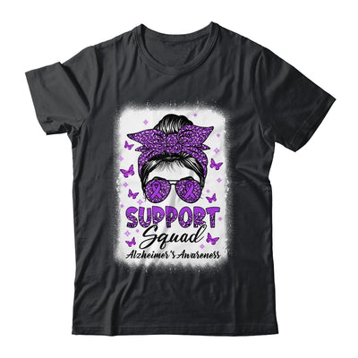 Support Squad Messy Bun Butterfly Alzheimer's Awareness Shirt & Hoodie | teecentury