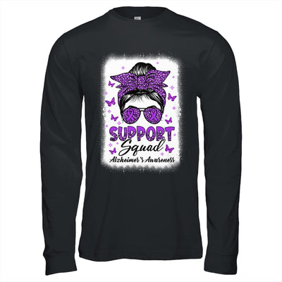 Support Squad Messy Bun Butterfly Alzheimer's Awareness Shirt & Hoodie | teecentury