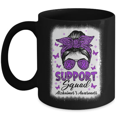 Support Squad Messy Bun Butterfly Alzheimer's Awareness Mug | teecentury