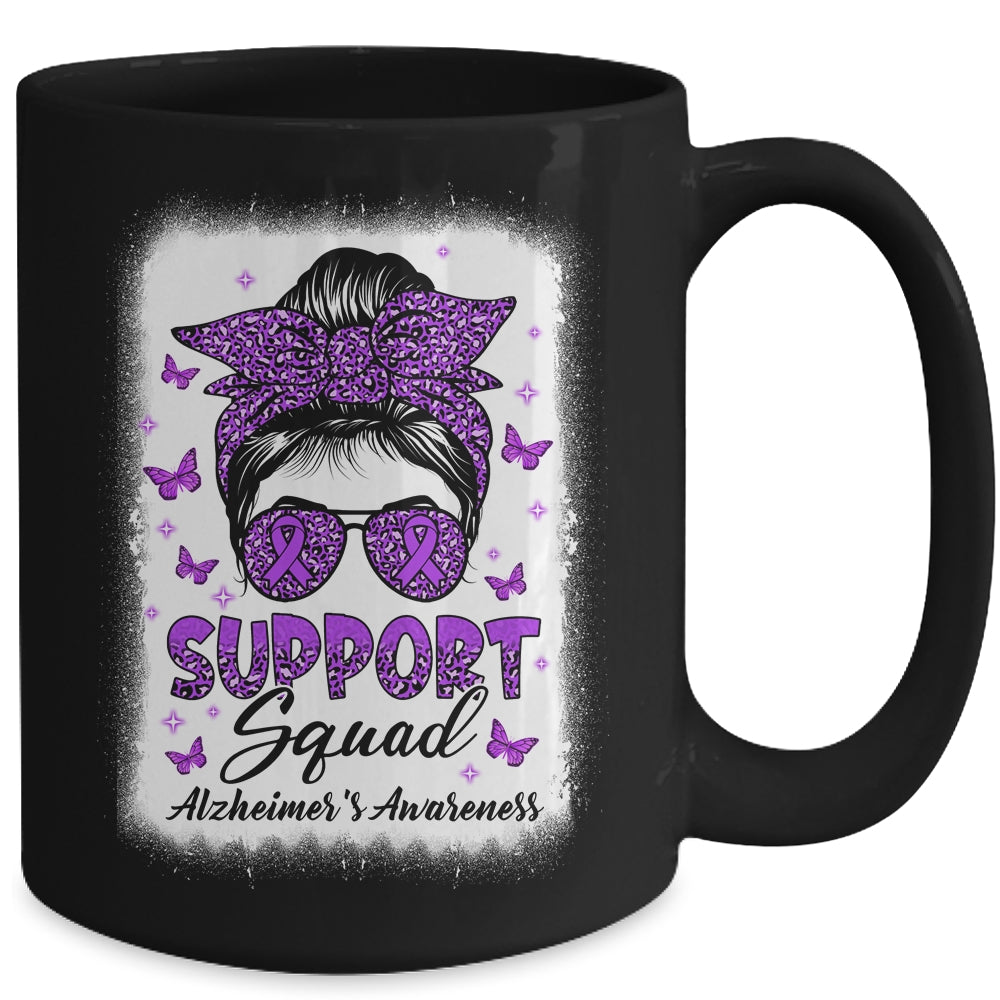 Support Squad Messy Bun Butterfly Alzheimer's Awareness Mug | teecentury