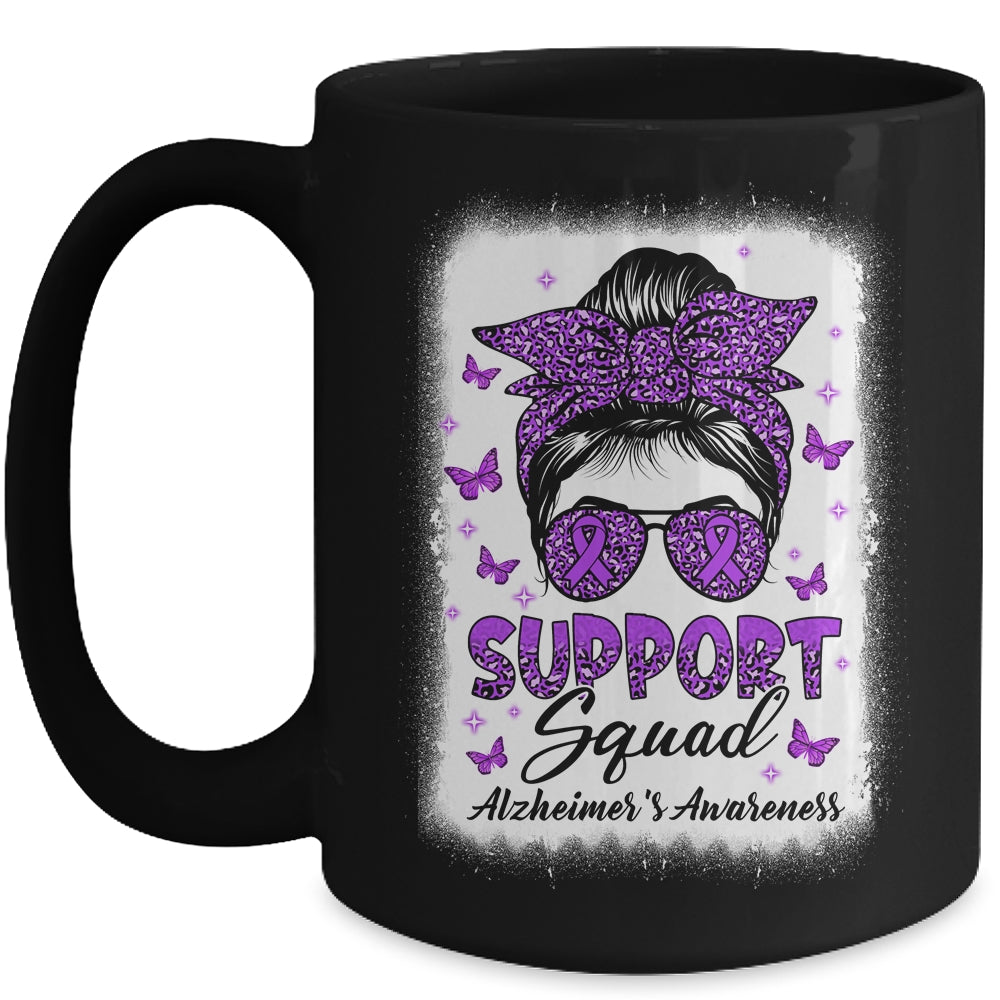 Support Squad Messy Bun Butterfly Alzheimer's Awareness Mug | teecentury