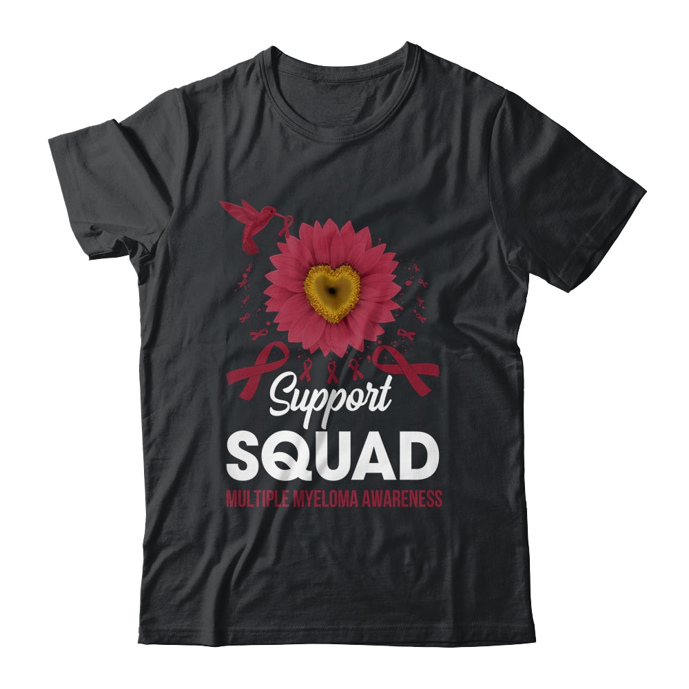 Support Squad Multiple Myeloma Awareness Sunflower Hummingbird Shirt & Tank Top | teecentury