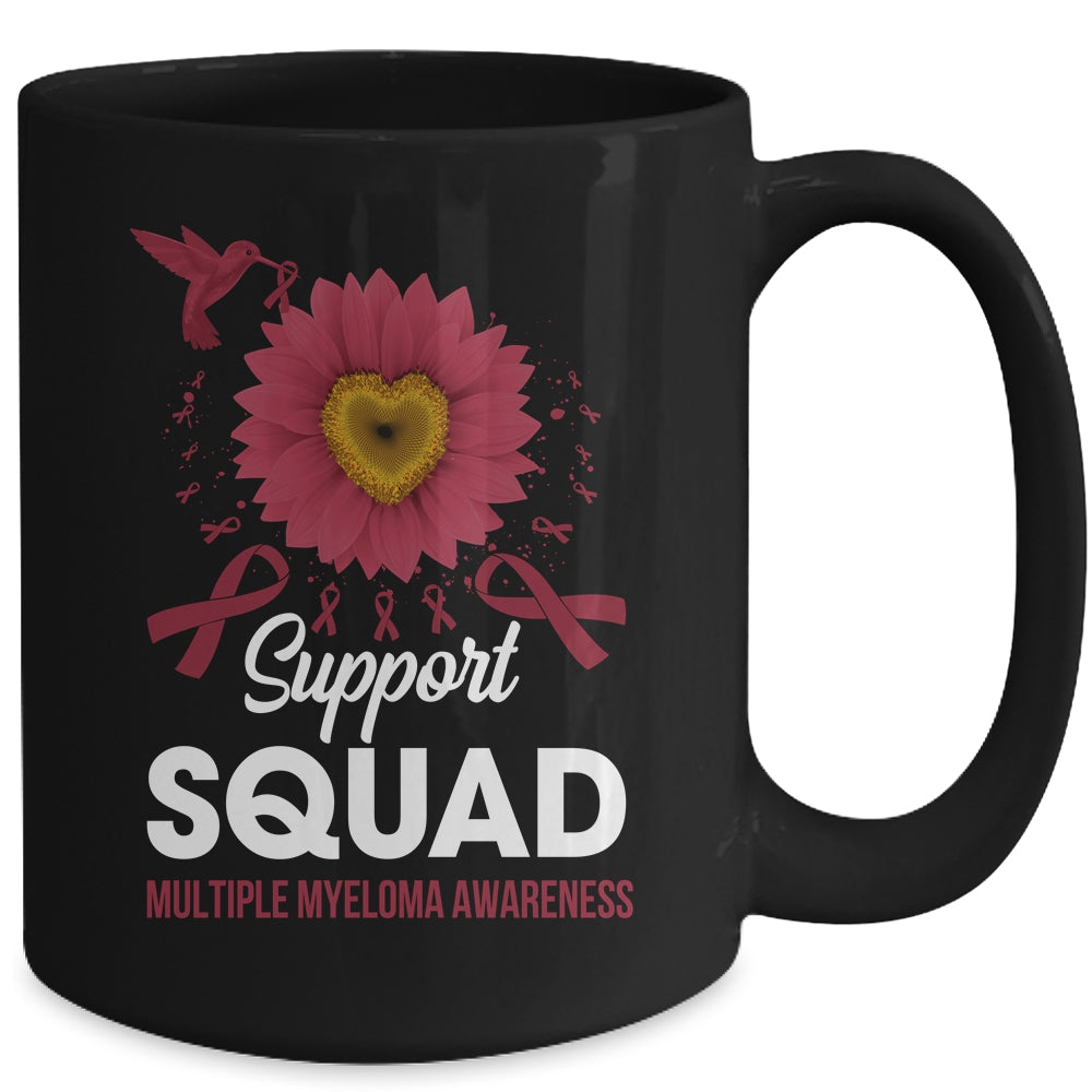 Support Squad Multiple Myeloma Awareness Sunflower Hummingbird Mug | teecentury
