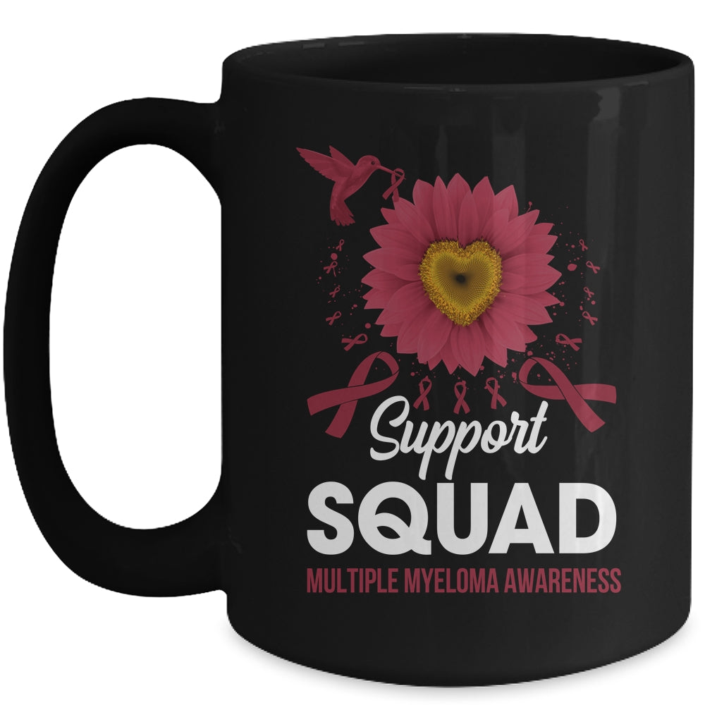 Support Squad Multiple Myeloma Awareness Sunflower Hummingbird Mug | teecentury