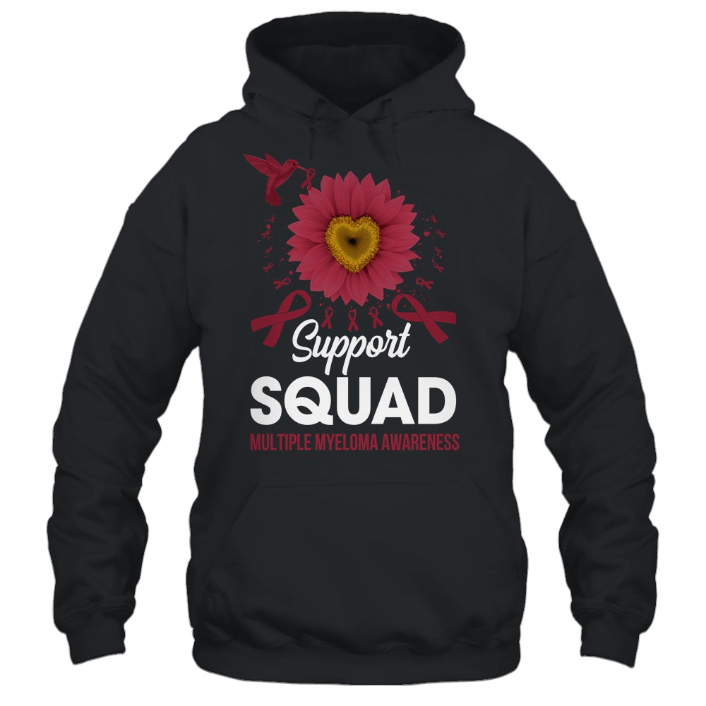 Support Squad Multiple Myeloma Awareness Sunflower Hummingbird Shirt & Tank Top | teecentury