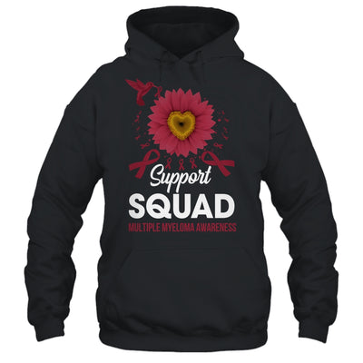 Support Squad Multiple Myeloma Awareness Sunflower Hummingbird Shirt & Tank Top | teecentury