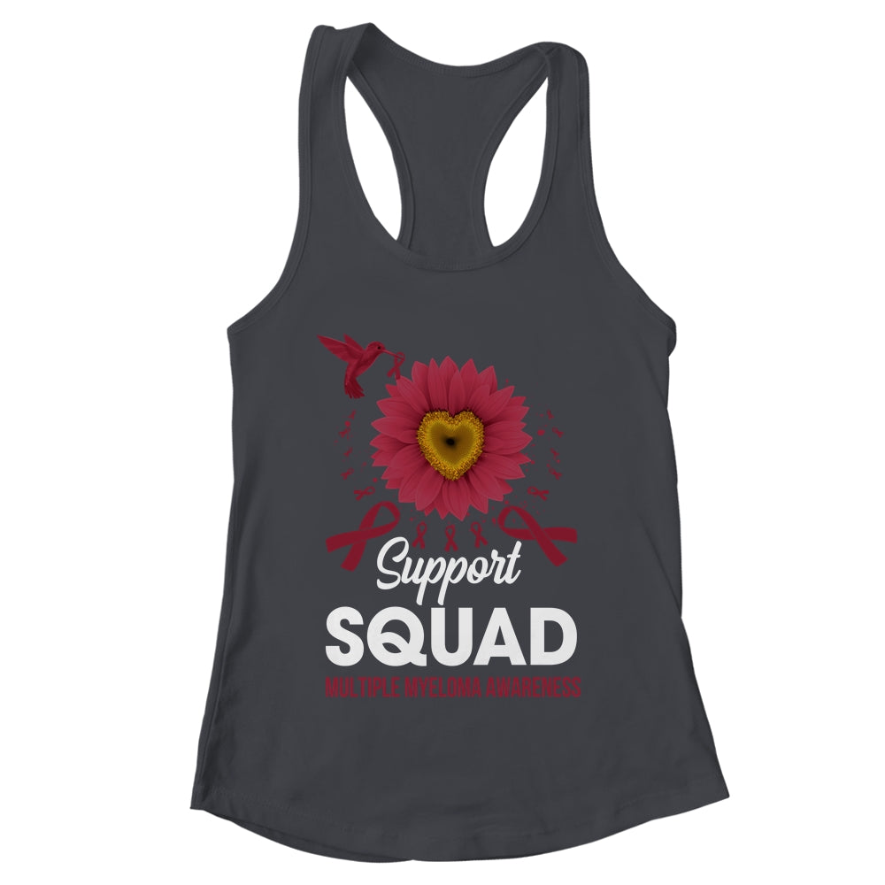 Support Squad Multiple Myeloma Awareness Sunflower Hummingbird Shirt & Tank Top | teecentury