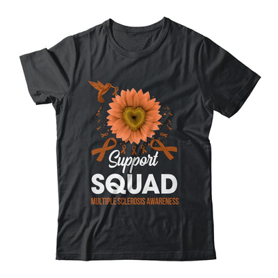Support Squad Multiple Sclerosis Awareness Sunflower Hummingbird Shirt & Tank Top | teecentury