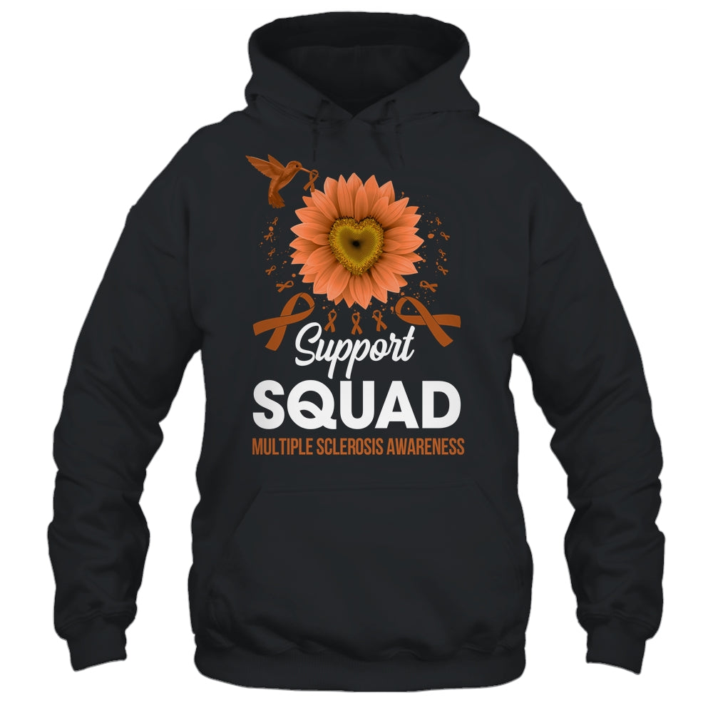 Support Squad Multiple Sclerosis Awareness Sunflower Hummingbird Shirt & Tank Top | teecentury