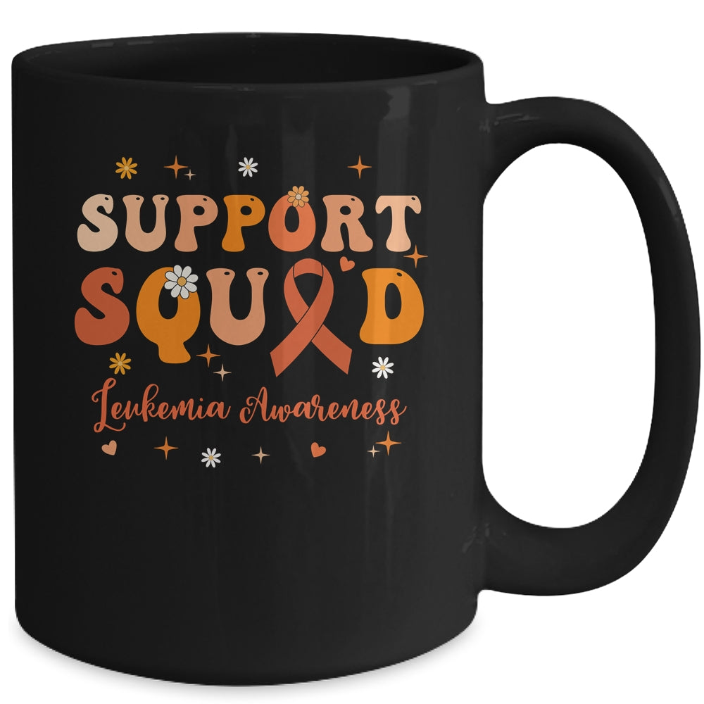 Support Squad Orange Ribbon Leukemia Awareness Blood Cancer Mug | teecentury