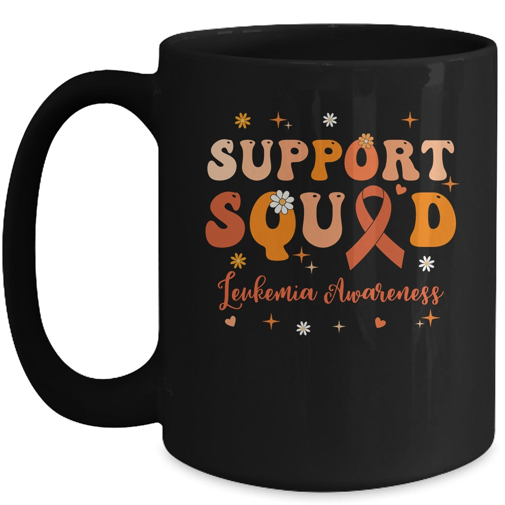 Support Squad Orange Ribbon Leukemia Awareness Blood Cancer Mug | teecentury