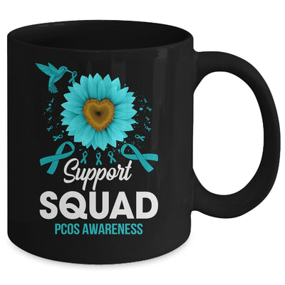 Support Squad PCOS Awareness Sunflower Hummingbird Mug | teecentury