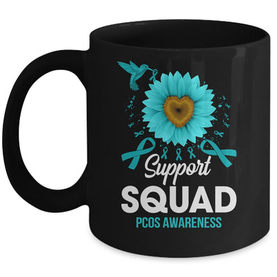 Support Squad PCOS Awareness Sunflower Hummingbird Mug | teecentury