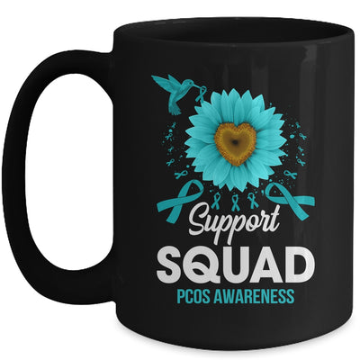 Support Squad PCOS Awareness Sunflower Hummingbird Mug | teecentury