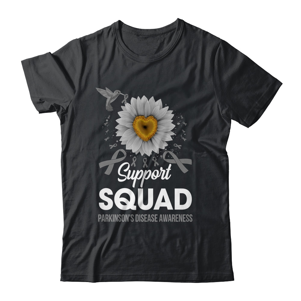 Support Squad Parkinson's Disease Awareness Sunflower Hummingbird Shirt & Tank Top | teecentury