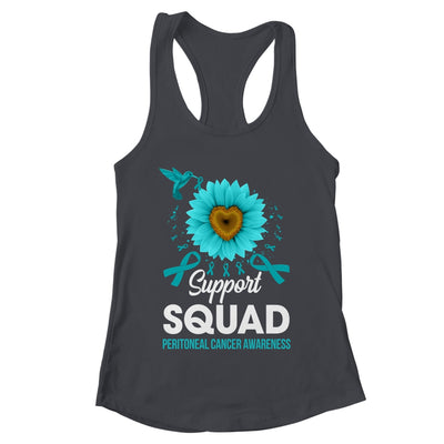 Support Squad Peritoneal Cancer Awareness Sunflower Hummingbird Shirt & Tank Top | teecentury