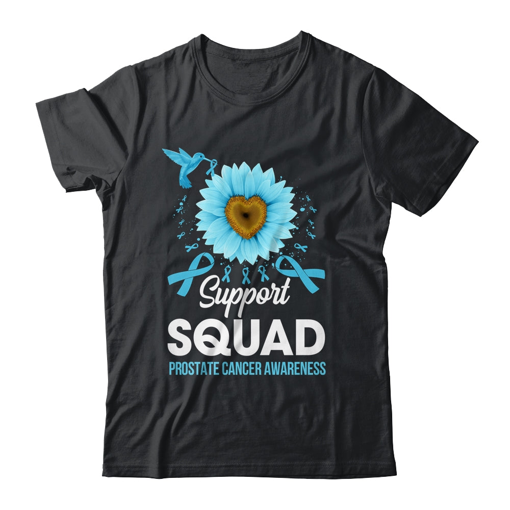 Support Squad Prostate Cancer Awareness Sunflower Hummingbird Shirt & Tank Top | teecentury