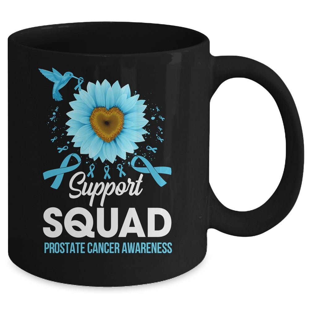 Support Squad Prostate Cancer Awareness Sunflower Hummingbird Mug | teecentury