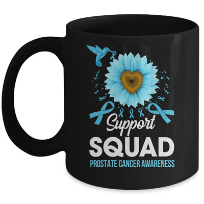 Support Squad Prostate Cancer Awareness Sunflower Hummingbird Mug | teecentury