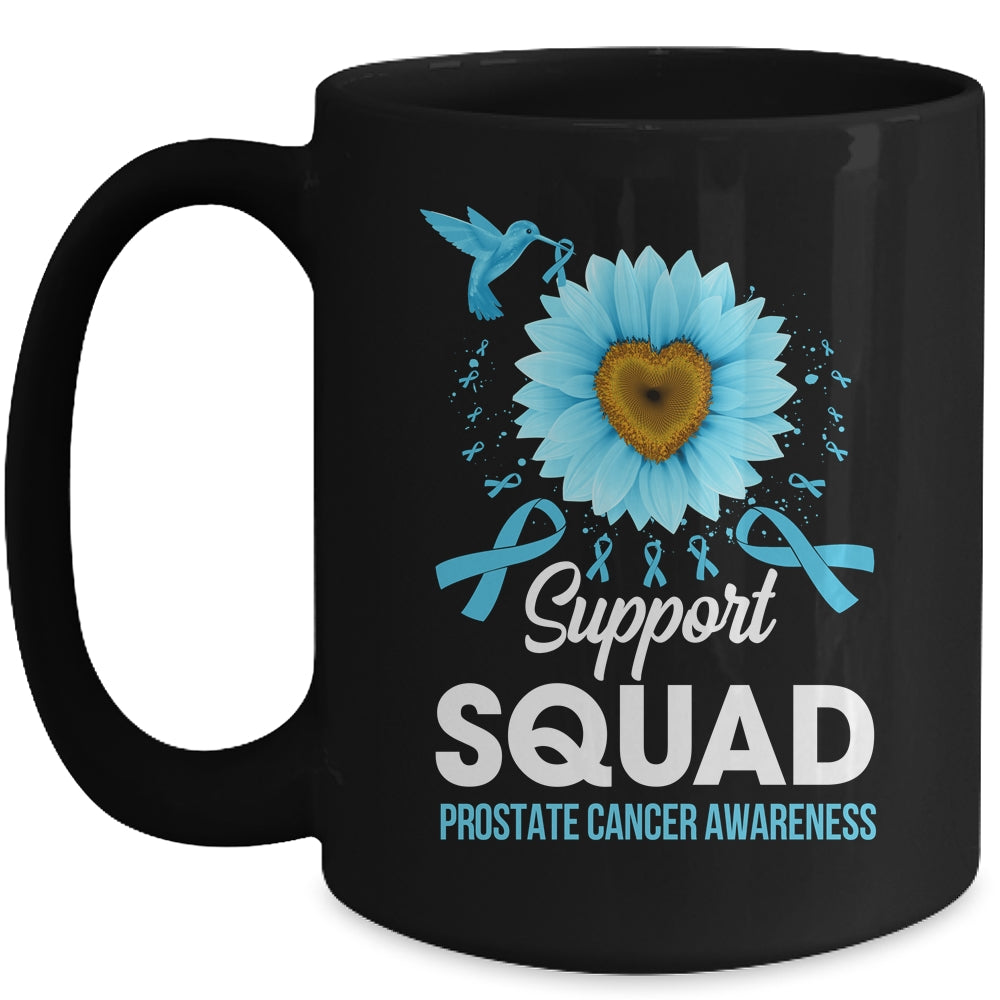 Support Squad Prostate Cancer Awareness Sunflower Hummingbird Mug | teecentury