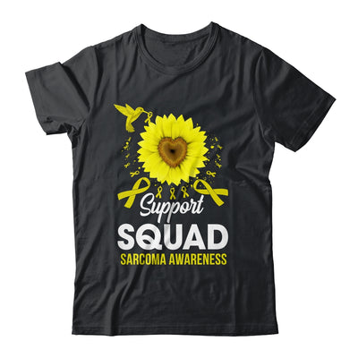 Support Squad Sarcoma Awareness Sunflower Hummingbird Shirt & Tank Top | teecentury