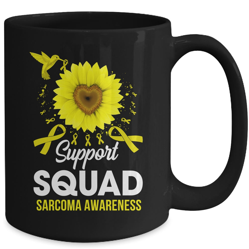 Support Squad Sarcoma Awareness Sunflower Hummingbird Mug | teecentury