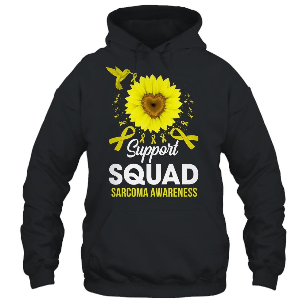 Support Squad Sarcoma Awareness Sunflower Hummingbird Shirt & Tank Top | teecentury