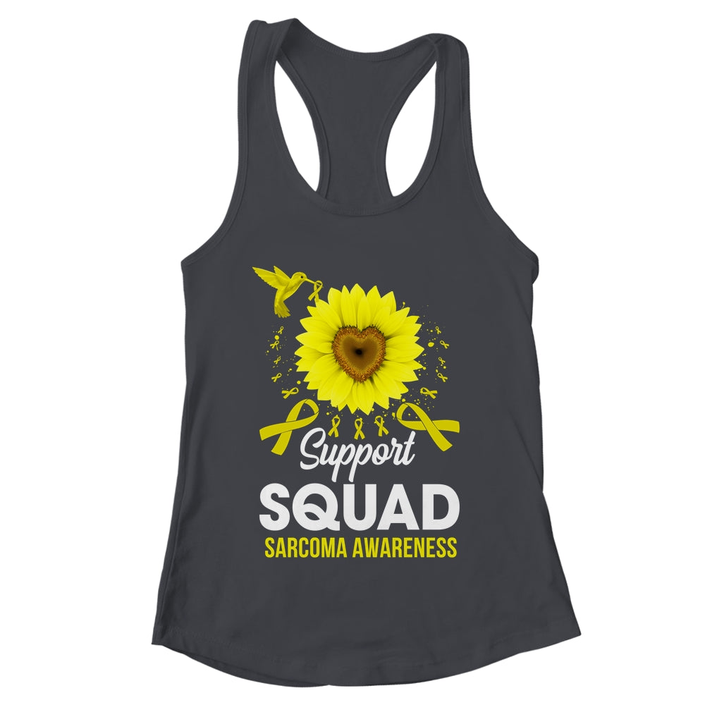 Support Squad Sarcoma Awareness Sunflower Hummingbird Shirt & Tank Top | teecentury