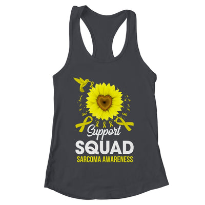 Support Squad Sarcoma Awareness Sunflower Hummingbird Shirt & Tank Top | teecentury