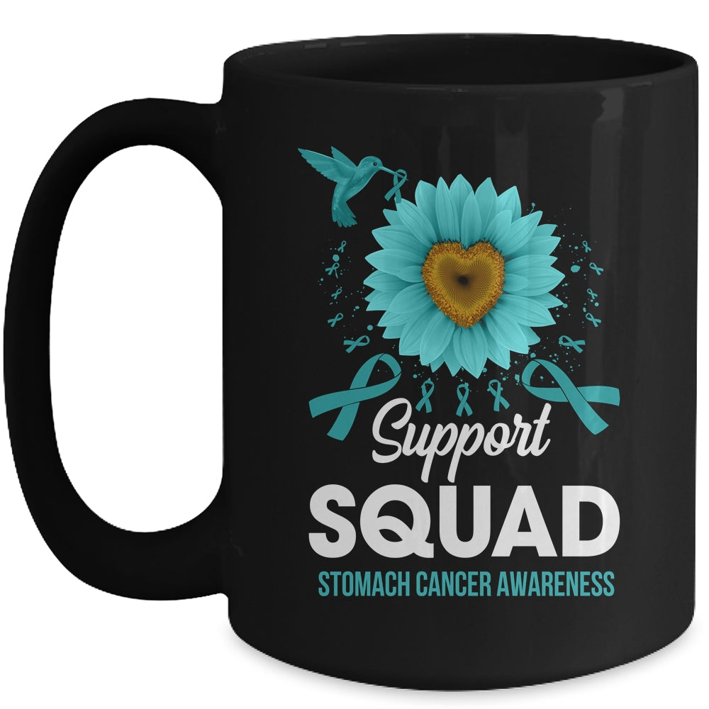 Support Squad Stomach Cancer Awareness Sunflower Hummingbird Mug | teecentury