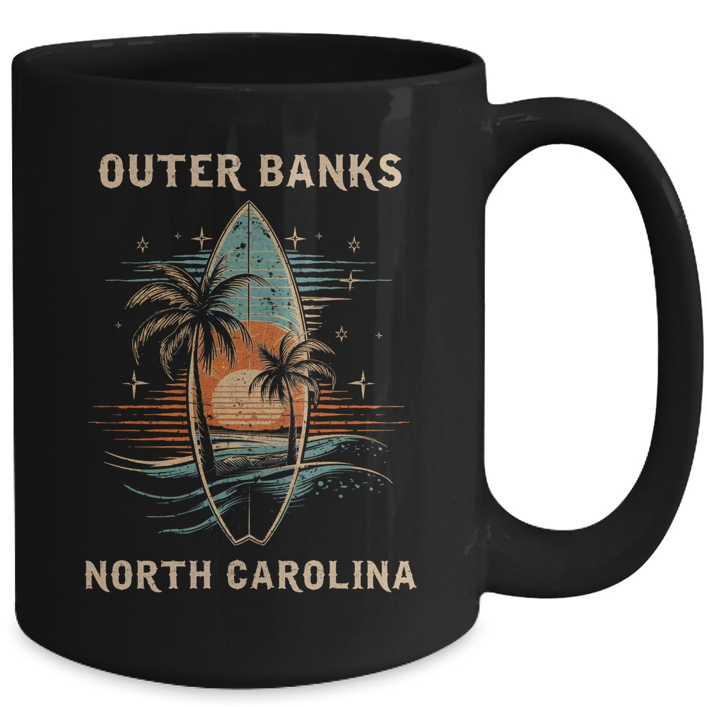 Surfboarder Outer Banks North Carolina Surf Board Surfing Surfer Mug | teecentury