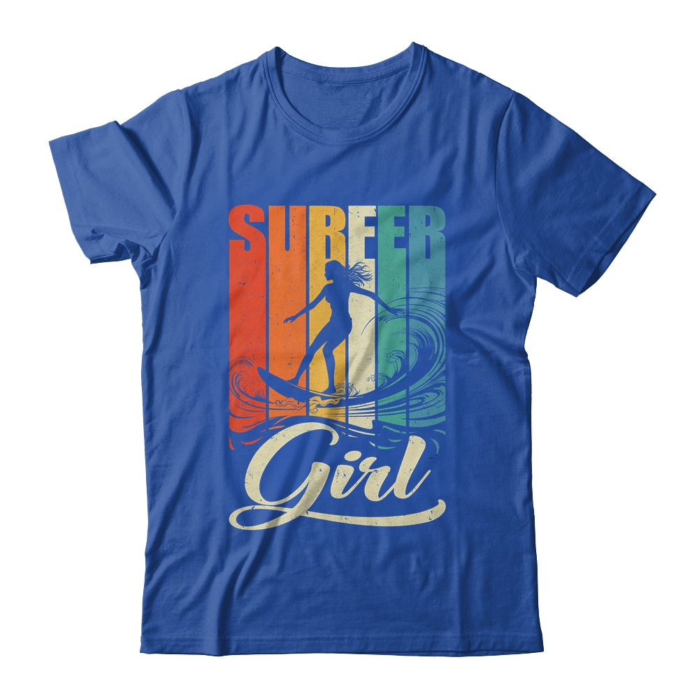 Surfer Girl Vintage Waves Surfing Trainer Surfboard Lover Shirt & Tank Top | teecentury