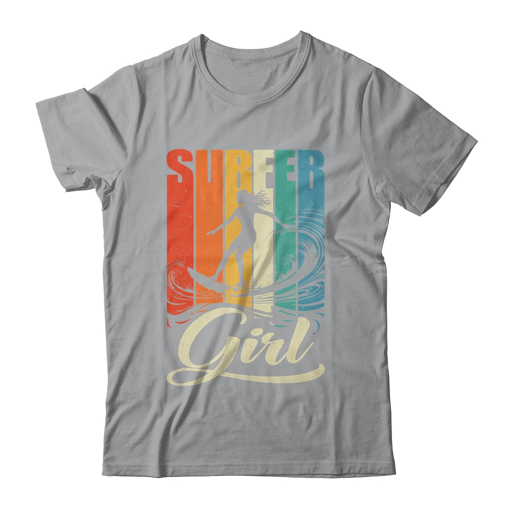 Surfer Girl Vintage Waves Surfing Trainer Surfboard Lover Shirt & Tank Top | teecentury