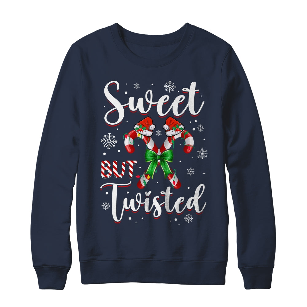 Sweet But Twisted Funny Christmas Candy Cane Xmas Holiday Shirt & Sweatshirt | teecentury