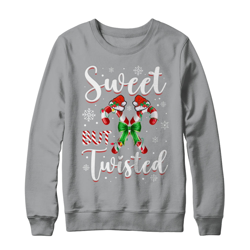 Sweet But Twisted Funny Christmas Candy Cane Xmas Holiday Shirt & Sweatshirt | teecentury