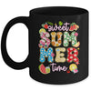 Sweet Summer Time Groovy Floral Summer Vacation Women Girls Mug | teecentury