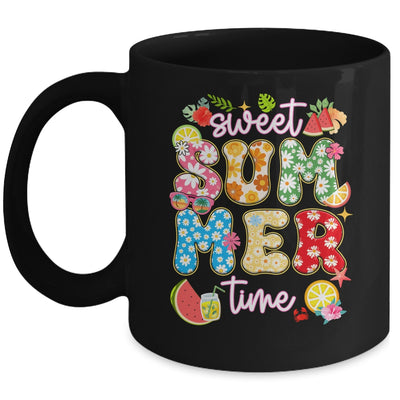 Sweet Summer Time Groovy Floral Summer Vacation Women Girls Mug | teecentury