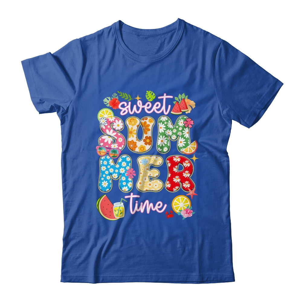 Sweet Summer Time Groovy Floral Summer Vacation Women Girls Shirt & Tank Top | teecentury