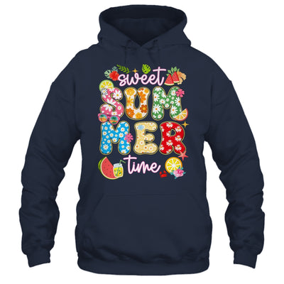 Sweet Summer Time Groovy Floral Summer Vacation Women Girls Shirt & Tank Top | teecentury