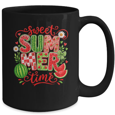 Sweet Summer Time Watermelon Vibes Coquette Bow Girls Women Mug | teecentury