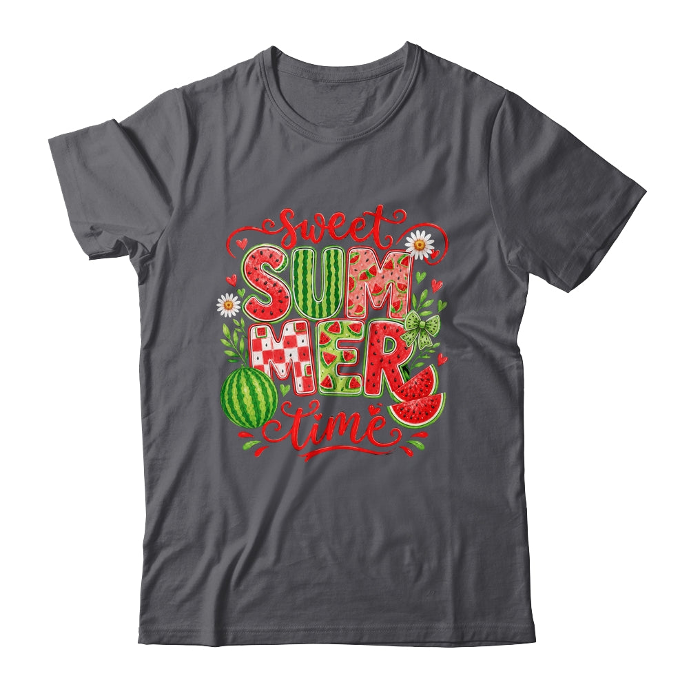 Sweet Summer Time Watermelon Vibes Coquette Bow Girls Women Shirt & Tank Top | teecentury