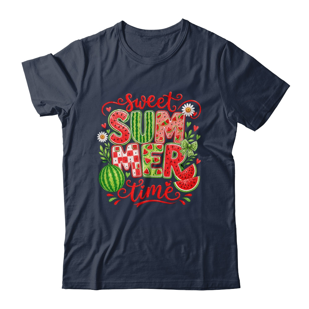 Sweet Summer Time Watermelon Vibes Coquette Bow Girls Women Shirt & Tank Top | teecentury