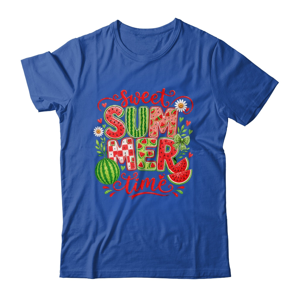 Sweet Summer Time Watermelon Vibes Coquette Bow Girls Women Shirt & Tank Top | teecentury